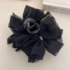 High-end black and white lace bubble mesh, bow, hairpin, women's back of the head, large shark hairpin Application Scenario